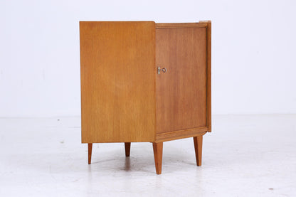 Vintage Eiche Eckkommode 60er Jahre | Mid Century Kommode Schrank Retro 70er Holz Aufbewahrung