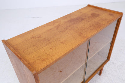 Vintage Kommode mit Glastüren 60er Jahre | Mid Century Vitrine Flur Schrank | Retro 70er Holz
