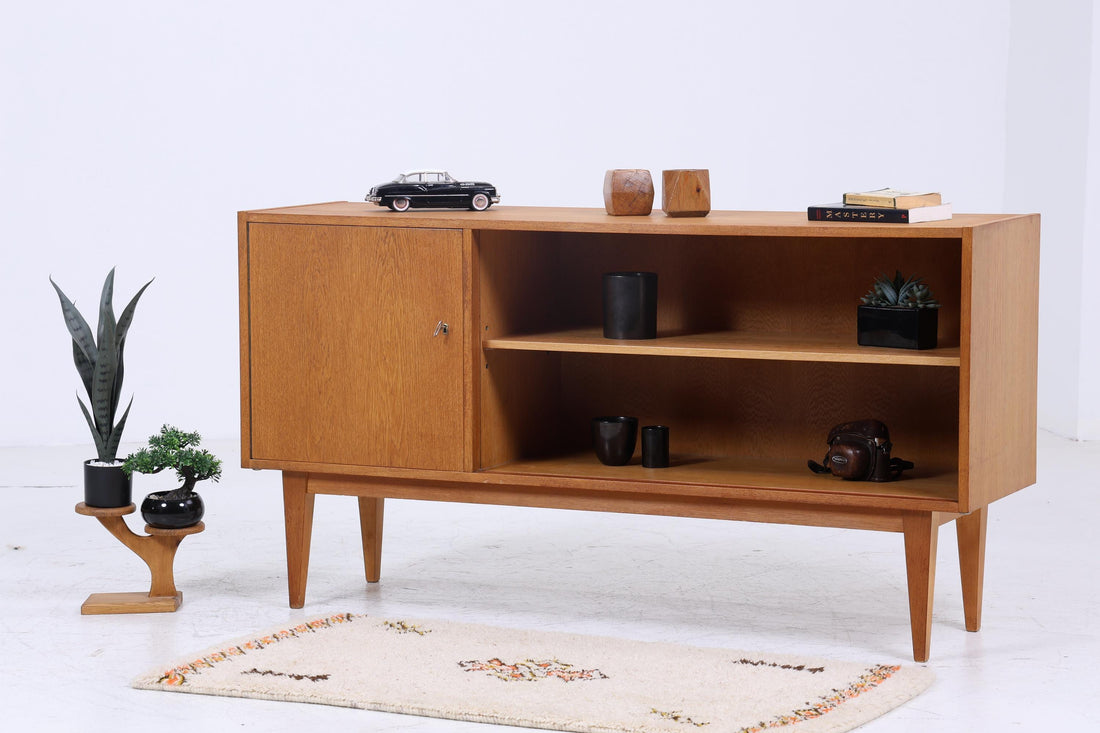 Hellerau 602  / M Sideboard 60er Jahre | Mid Century Schubladen Anrichte Schrank Helle Eiche Franz Ehrlich Design Retro 70er