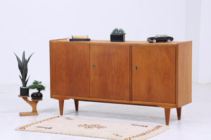 Vintage Sideboard 60er Jahre | Mid Century TV Board mit Fächern Retro Holz Aufbewahrung