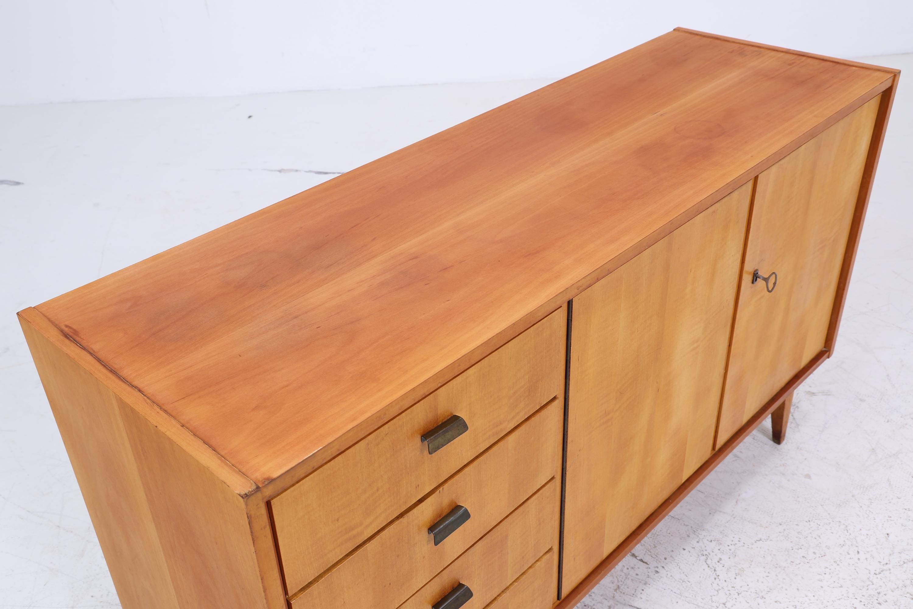 Vintage Sideboard 60er Jahre | Mid Century TV Board mit Fächern &amp; Schubladen Retro Holz Aufbewahrung