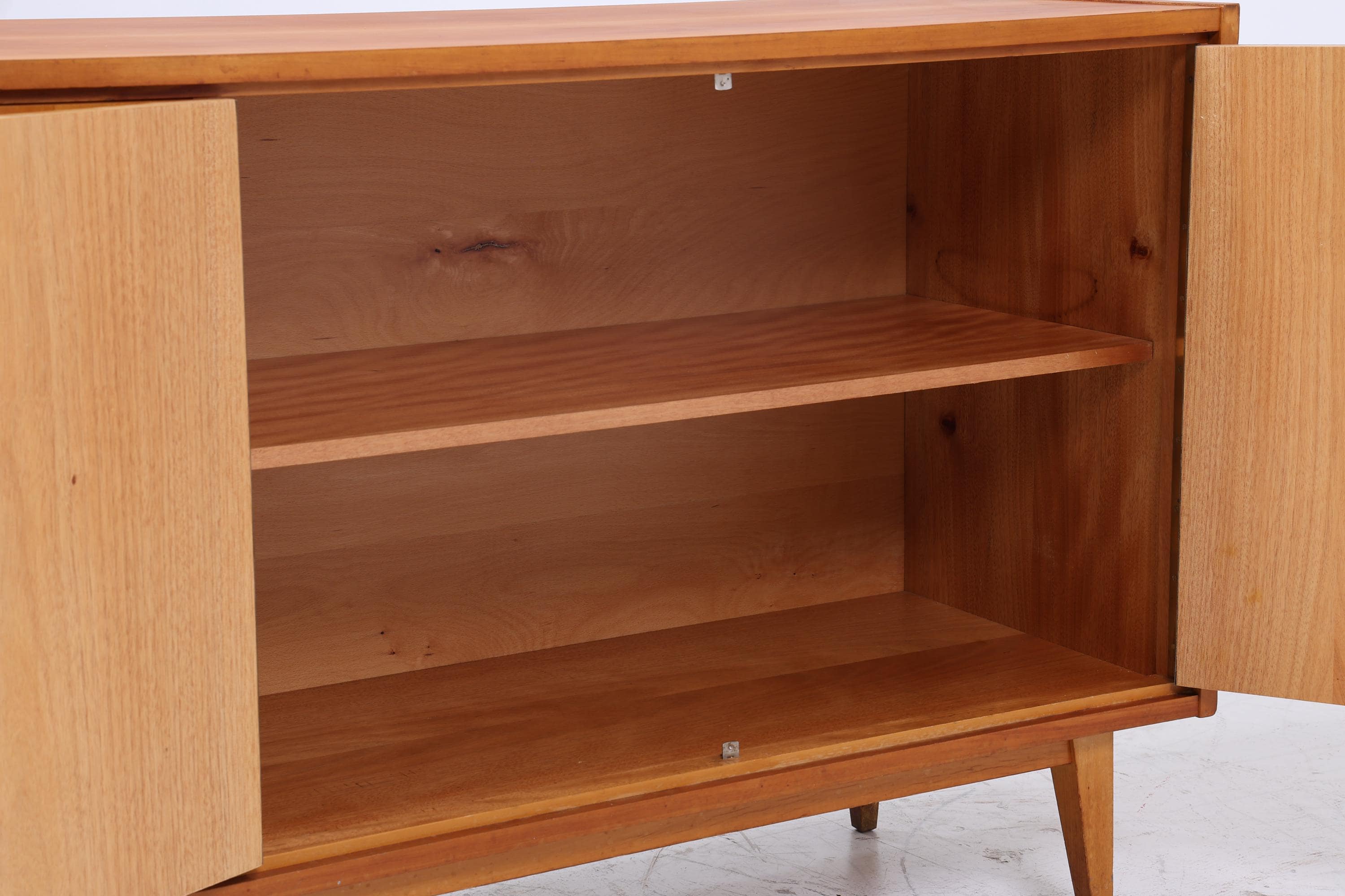 Vintage Sideboard 60er Jahre | Mid Century TV Board mit Fächern &amp; Schubladen Retro Holz Aufbewahrung