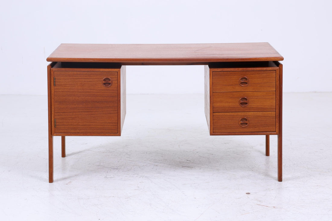 Vintage Teak Schreibtisch von Arne Vodder für GV Møbler | Mid Century Schubladen Arbeitstisch Frei Tisch Retro Holz Design