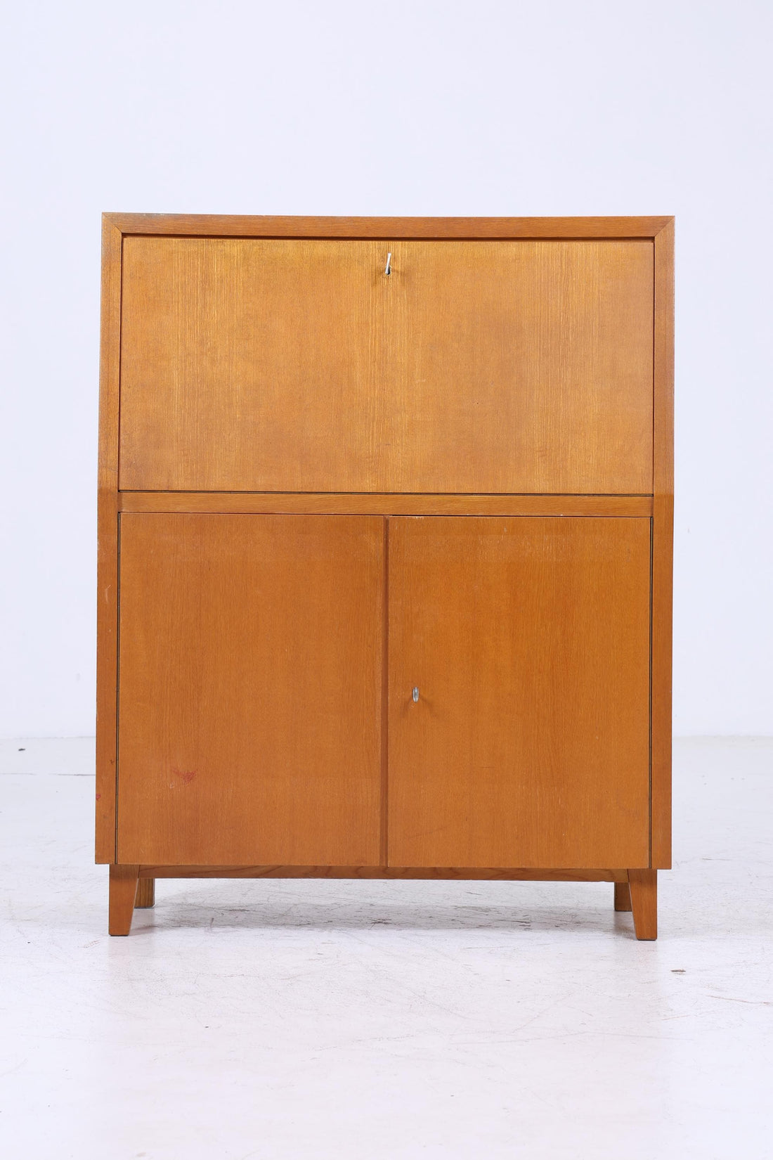 Vintage Musterring Sekretär aus Esche | Mid Century Schreibtisch Schrank Arbeitstisch Retro Holz Aufbewahrung 50er Jahre