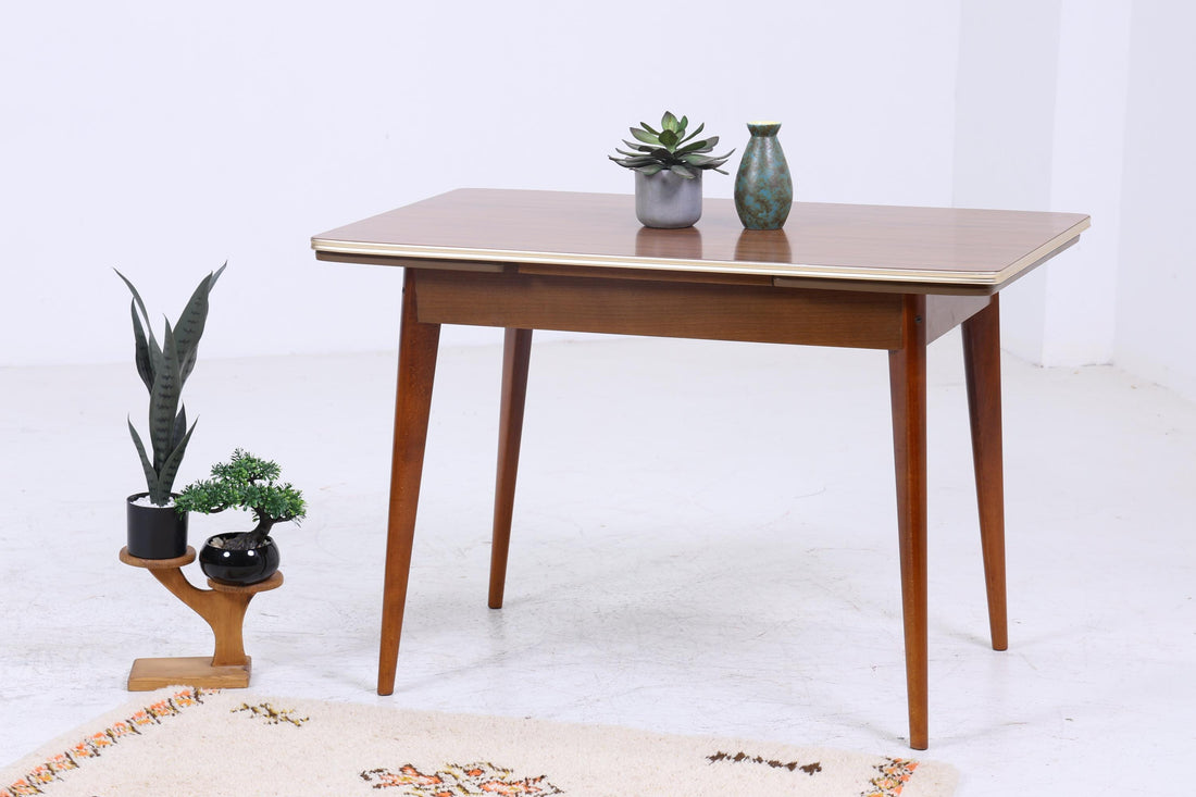 Vintage Küchentisch 60er Jahre | Mid Century Esstisch Ausziehbarer Tisch Retro 70er Holz