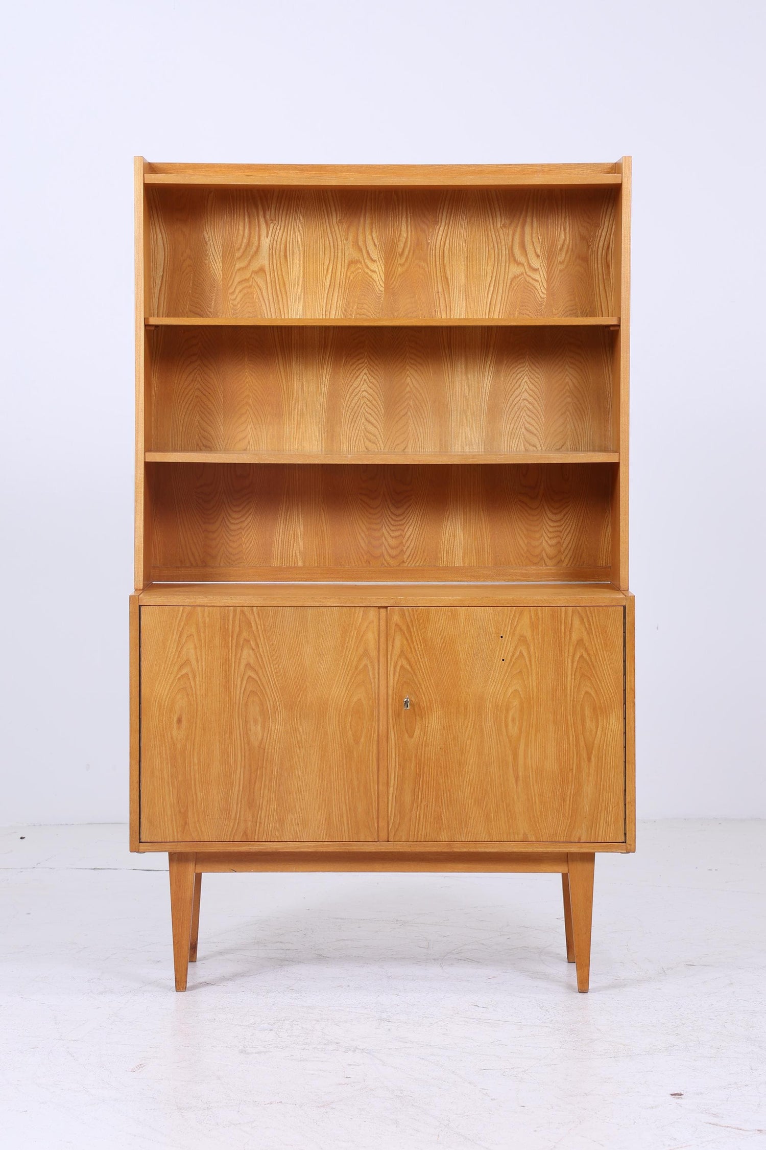 Vintage Hellerau Regal der Serie 602 | Mid Century Bücherregal Schmal | Retro Holz Aufbewahrung 60er 70er Jahre
