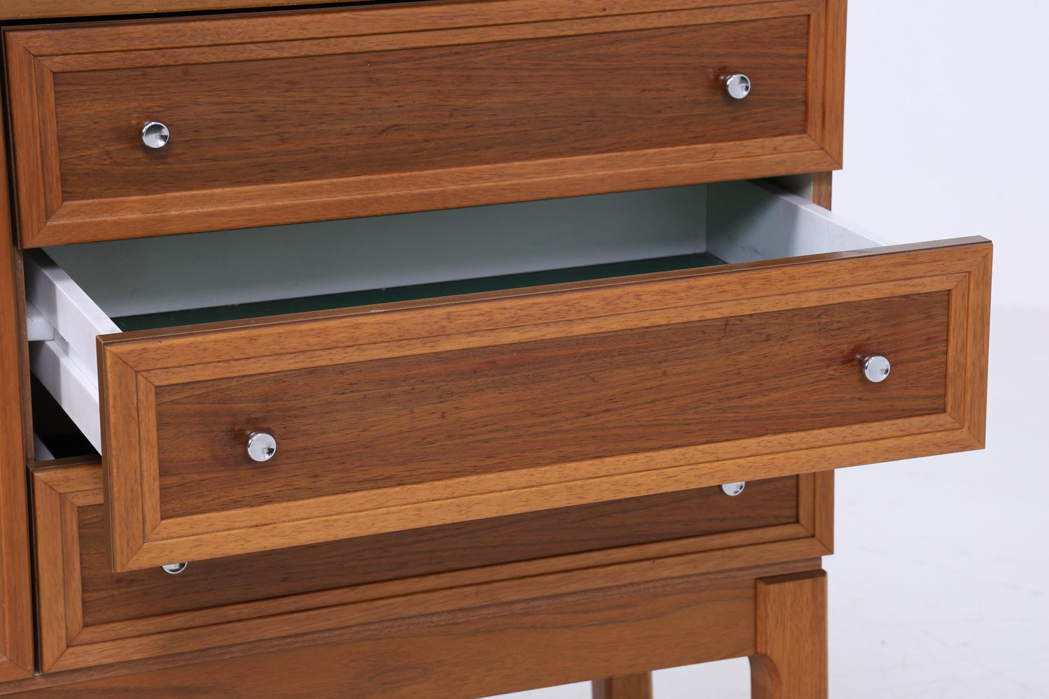 Vintage Nussbaum Palette Sideboard 60er Jahre | Mid Century TV Board mit Fächern &amp; Schubladen Retro Holz Aufbewahrung