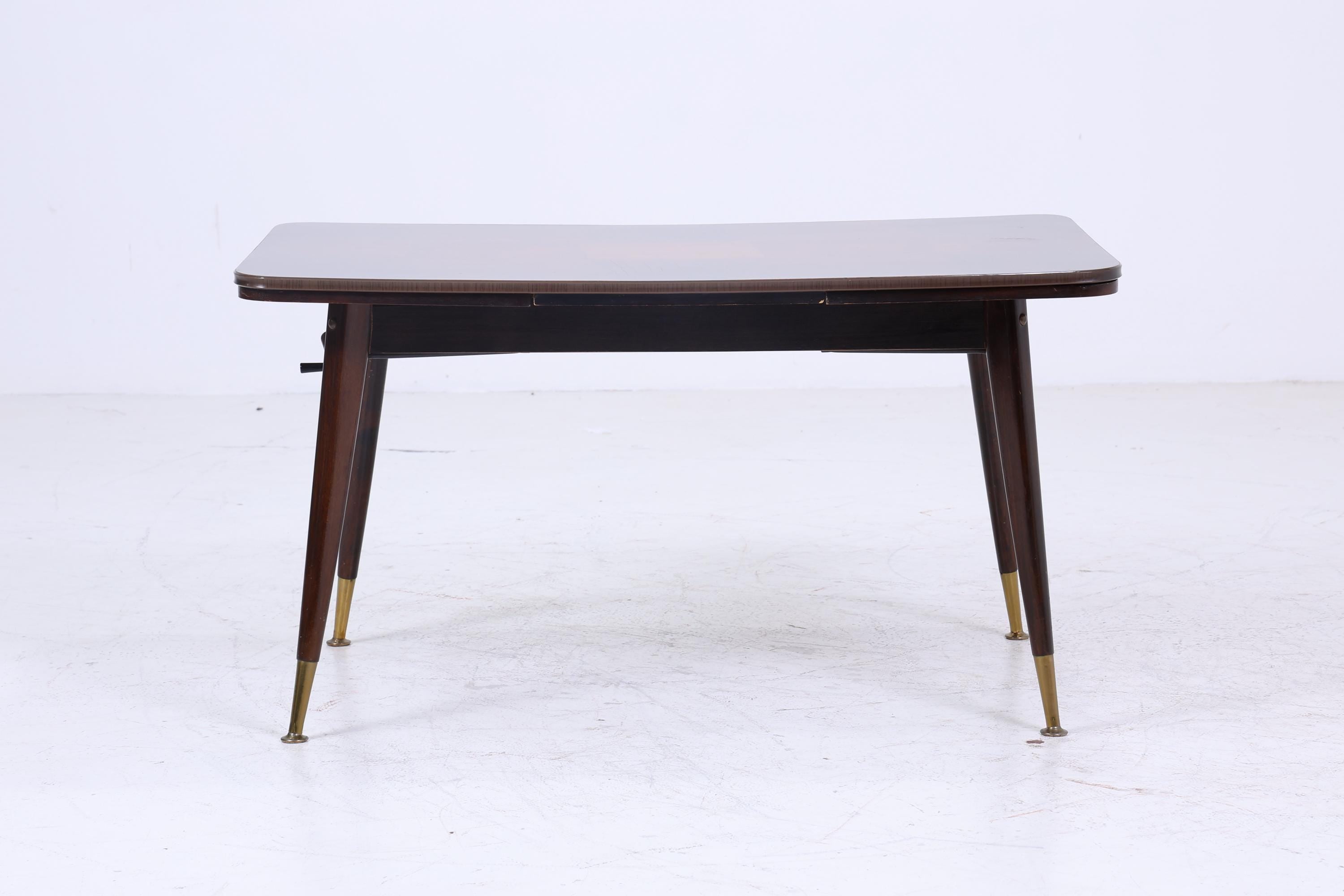 Vintage Kurbeltisch 60er Jahre | Mid Century ausziehbarer Esstisch Resopal im Hochglanz Stil Couchtisch Tisch Retro 70er