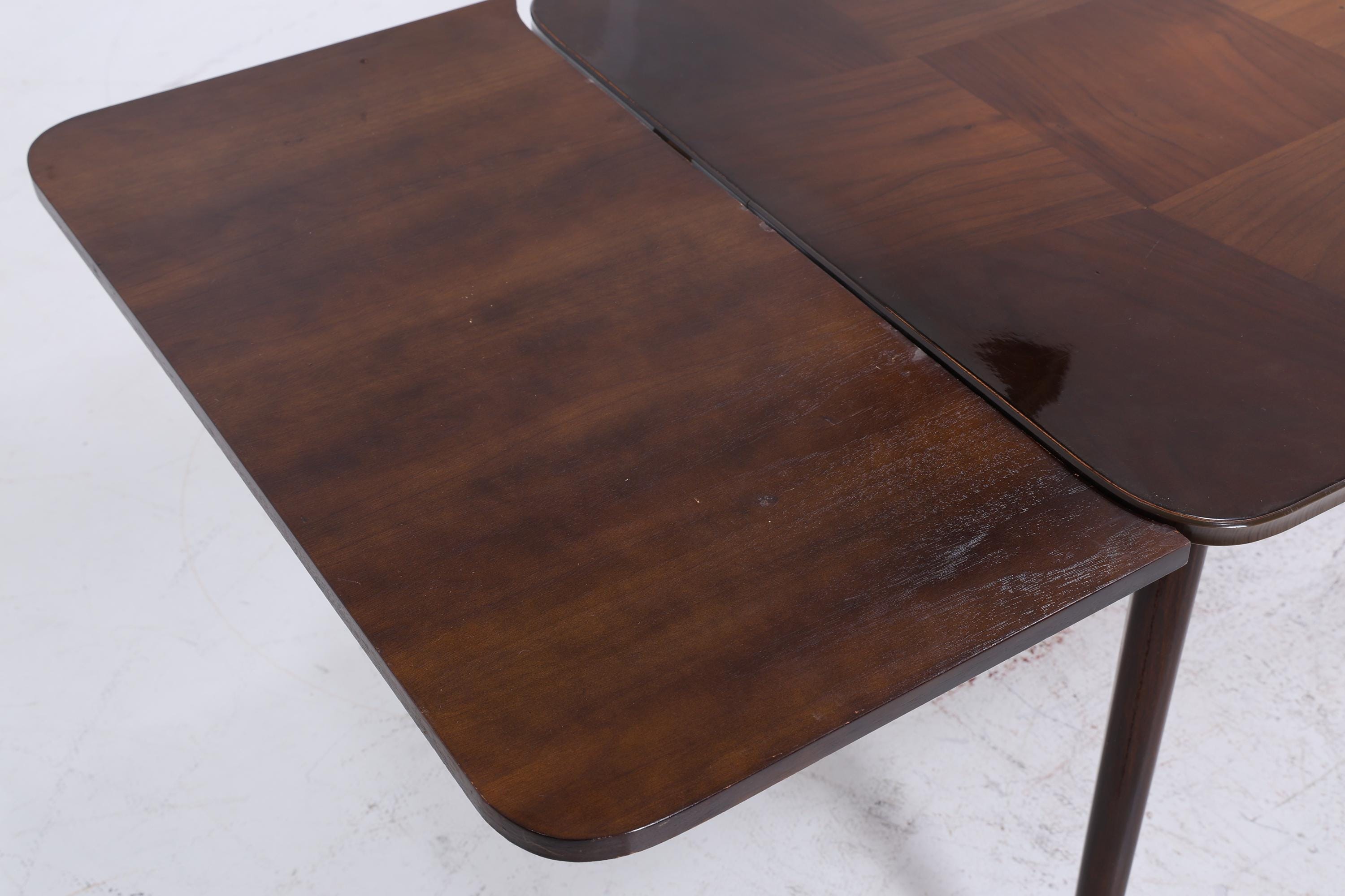 Vintage Kurbeltisch 60er Jahre | Mid Century ausziehbarer Esstisch Resopal im Hochglanz Stil Couchtisch Tisch Retro 70er