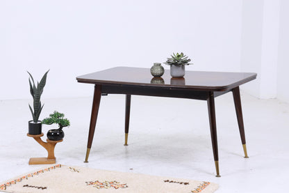 Vintage Kurbeltisch 60er Jahre | Mid Century ausziehbarer Esstisch Resopal im Hochglanz Stil Couchtisch Tisch Retro 70er