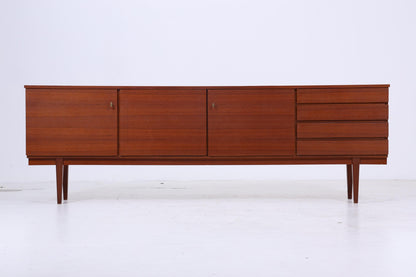 Vintage Teak Sideboard 60er Jahre | Mid Century TV Board mit Schubladen &amp; Fächern Retro Holz Aufbewahrung