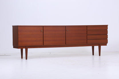 Vintage Teak Sideboard 60er Jahre | Mid Century TV Board mit Schubladen &amp; Fächern Retro Holz Aufbewahrung