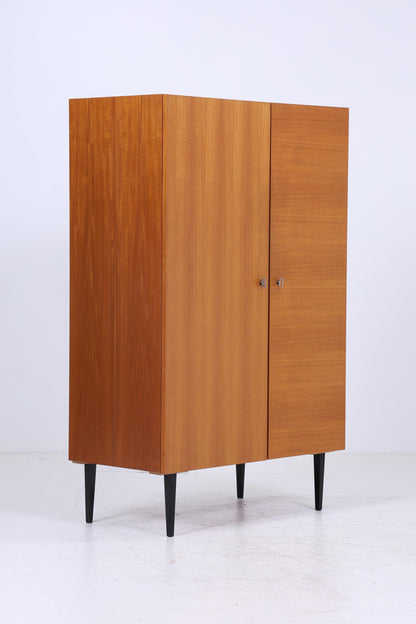 Vintage Teak Kleiderschrank | Mid Century Wäscheschrank | 60er Jahre Schrank | mit 2 Kleiderstangen