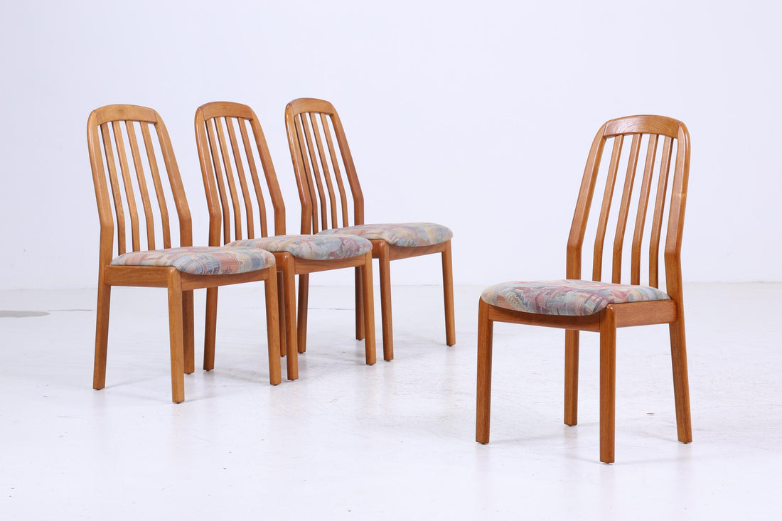 4er Set Vintage Teak Dyrlund Stühle aus den 60ern | Mid Century Küchen Stuhl Esszimmerstühle Vintage Retro