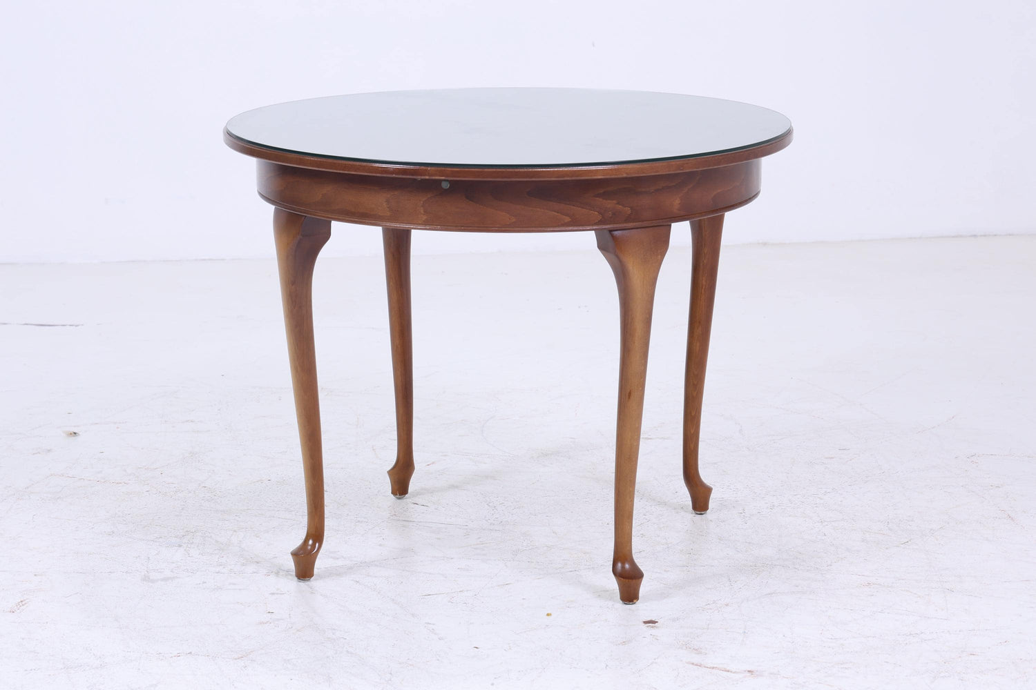 Antik Küchentisch mit Glasplatte | Chippendale Esstisch Tisch Retro  Holz Ausziehbar