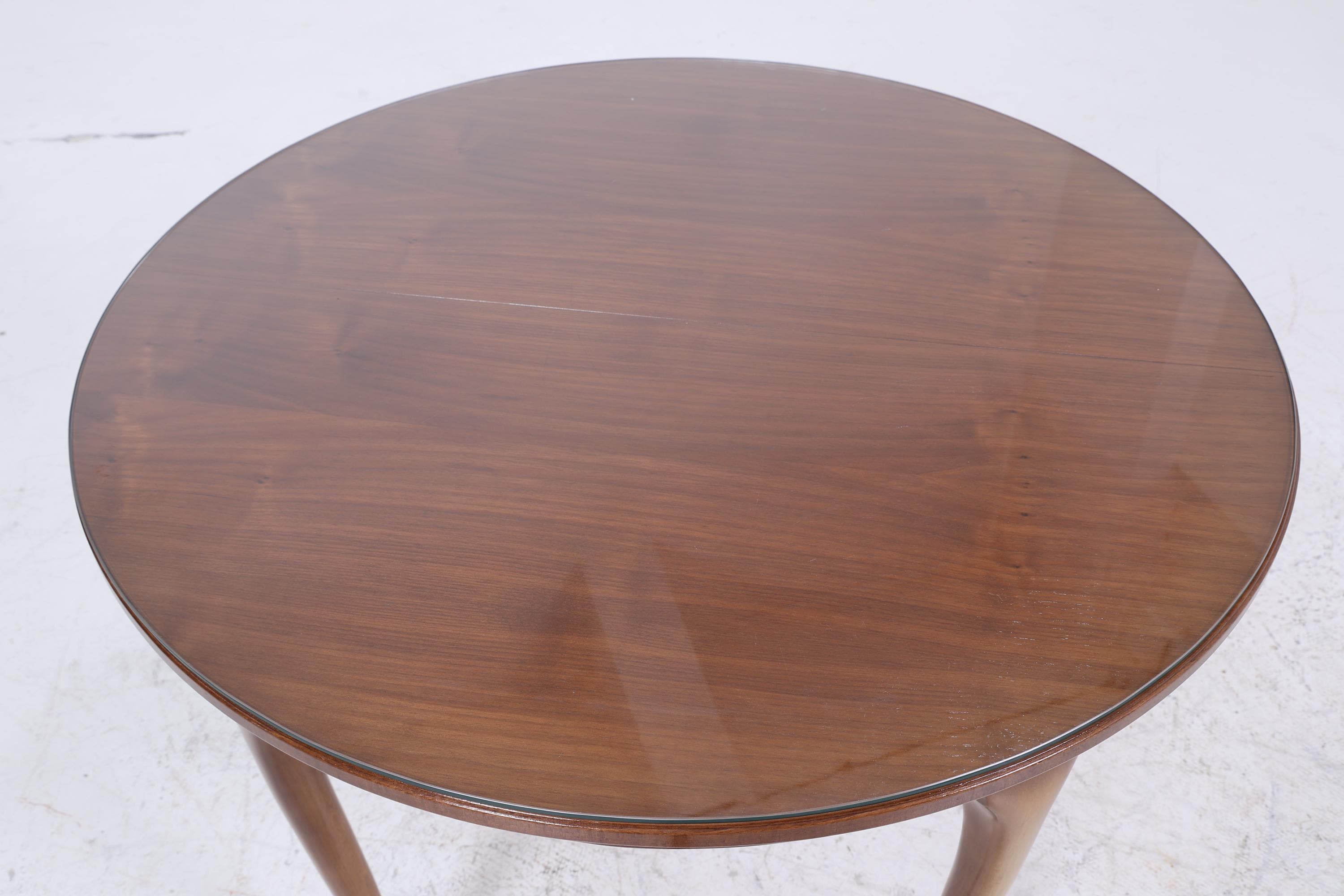 Antik Küchentisch mit Glasplatte | Chippendale Esstisch Tisch Retro  Holz Ausziehbar