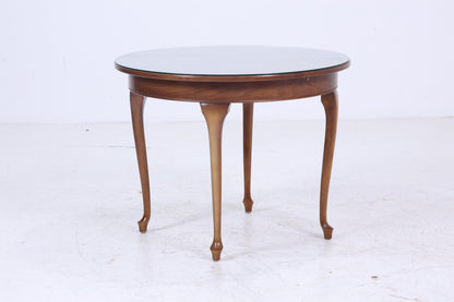 Antik Küchentisch mit Glasplatte | Chippendale Esstisch Tisch Retro  Holz Ausziehbar