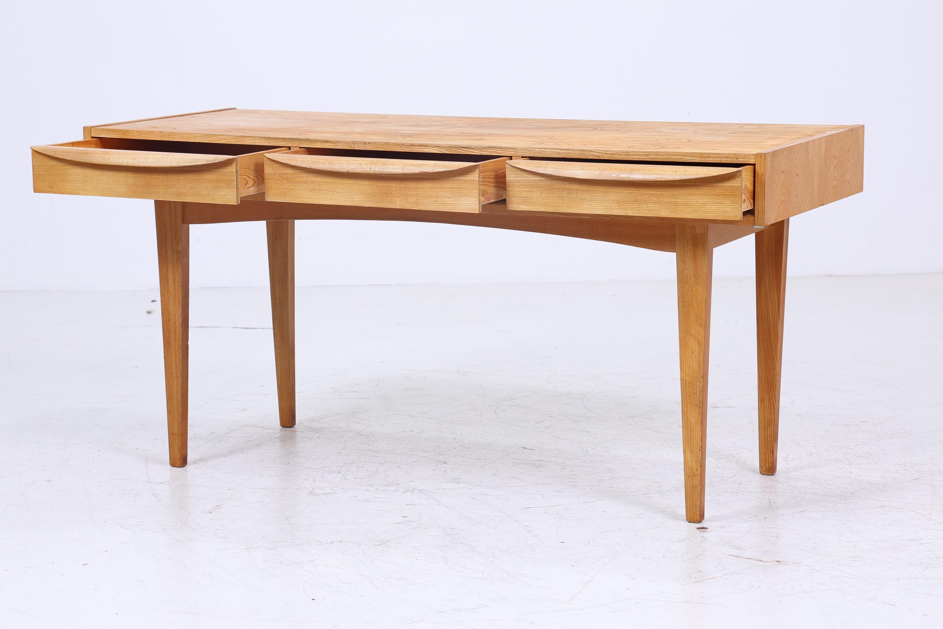 Wunderschöner Vintage Hellerau Schreibtisch der Serie 602 | Mid Century 60er Jahre Schubladen Arbeitstisch Bürotisch Tisch Retro Holz