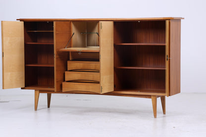 Vintage Highboard 60er Jahre | Mid Century Sideboard Schubladen Schrank Holz Aufbewahrung