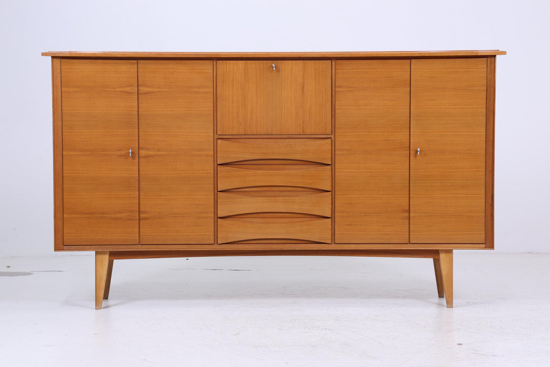 Vintage Highboard 60er Jahre | Mid Century Sideboard Schubladen Schrank Holz Aufbewahrung