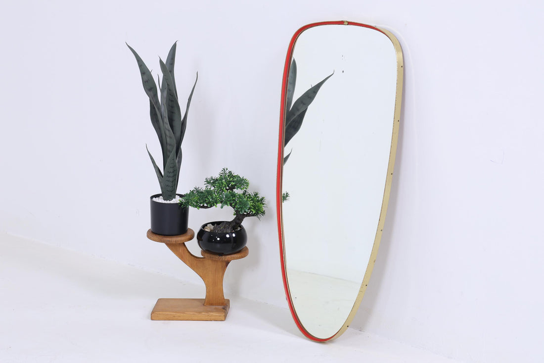 Vintage Spiegel 60er Jahre | Mid Century Hänge Spiegel Mirror Holz Retro Schräg Vintage