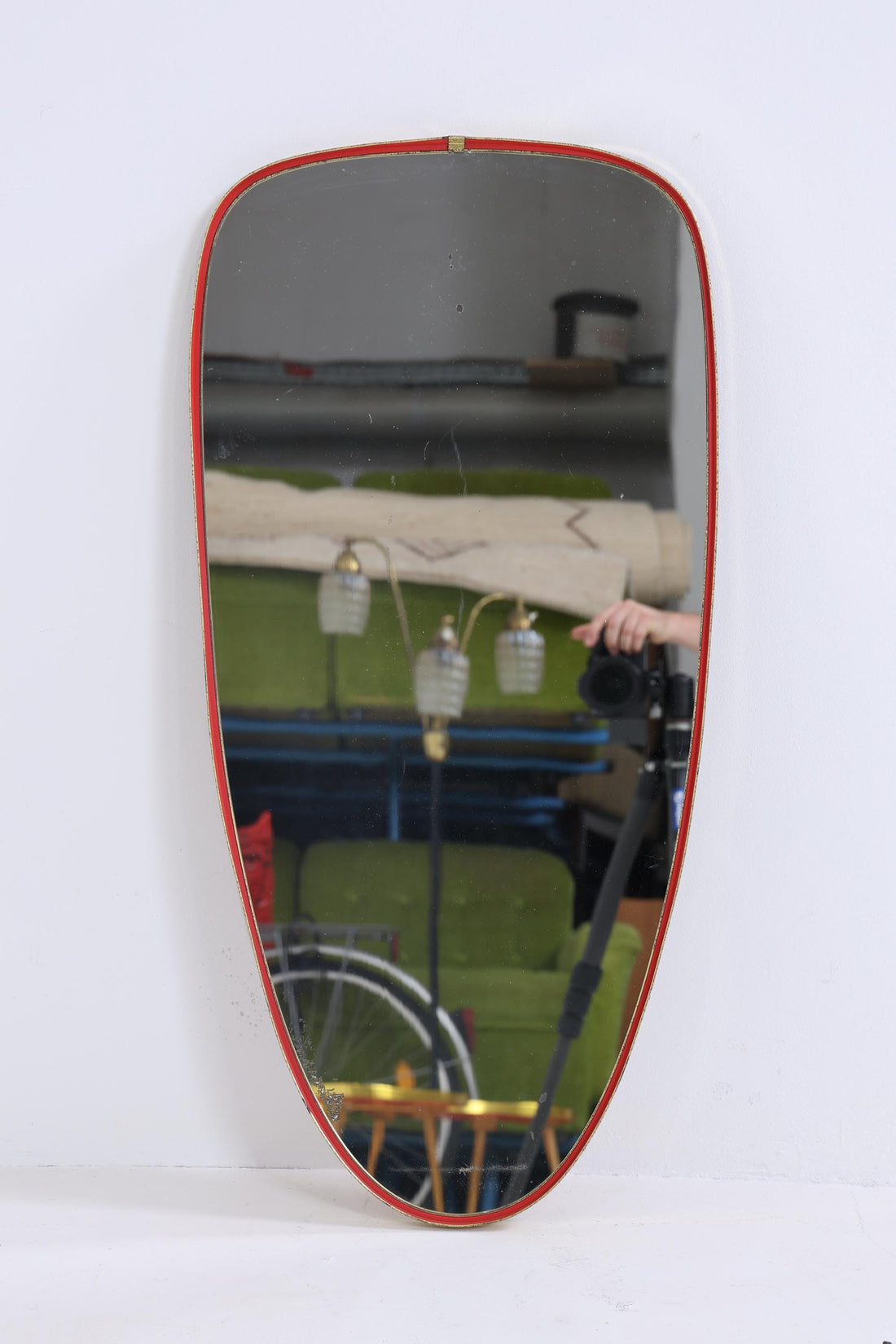 Vintage Spiegel 60er Jahre | Mid Century Hänge Spiegel Mirror Holz Retro Schräg Vintage