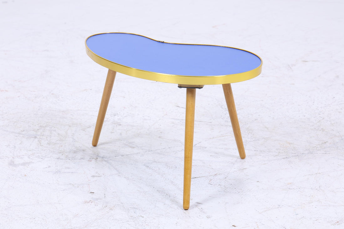 Vintage Nierentisch | Mid Century Blumentisch | Beistelltische Blau 60er Jahre