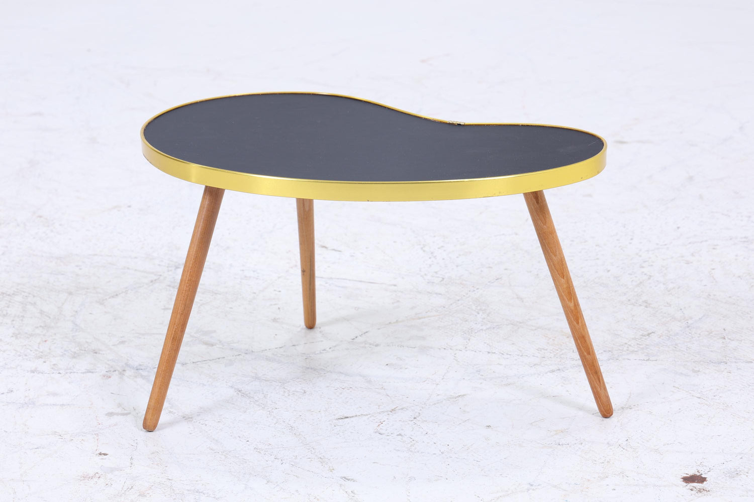 Vintage Nierentisch | Mid Century Blumentisch | Beistelltische Schwarz 60er Jahre