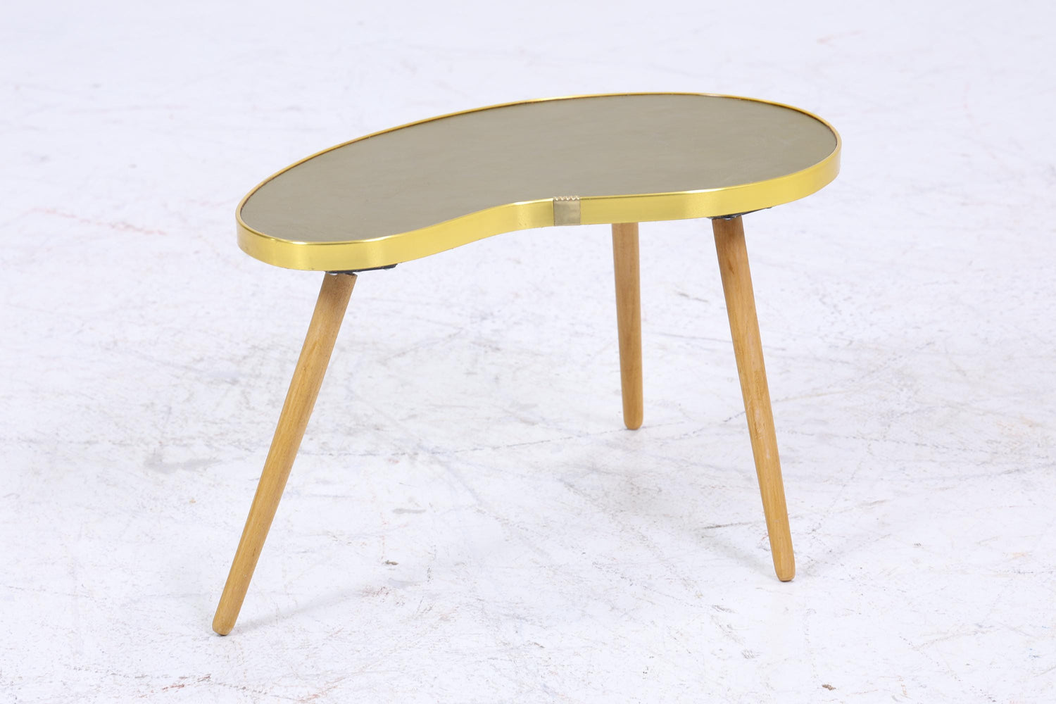 Vintage Nierentisch | Mid Century Blumentisch | Beistelltische Olivgrün 60er Jahre