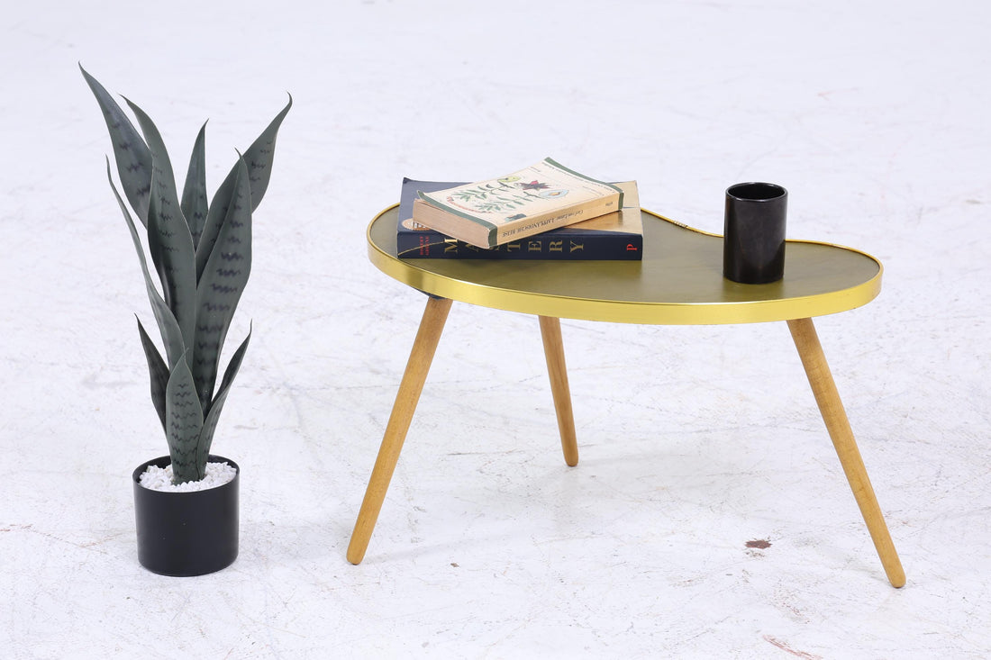 Vintage Nierentisch | Mid Century Blumentisch | Beistelltische Olivgrün 60er Jahre