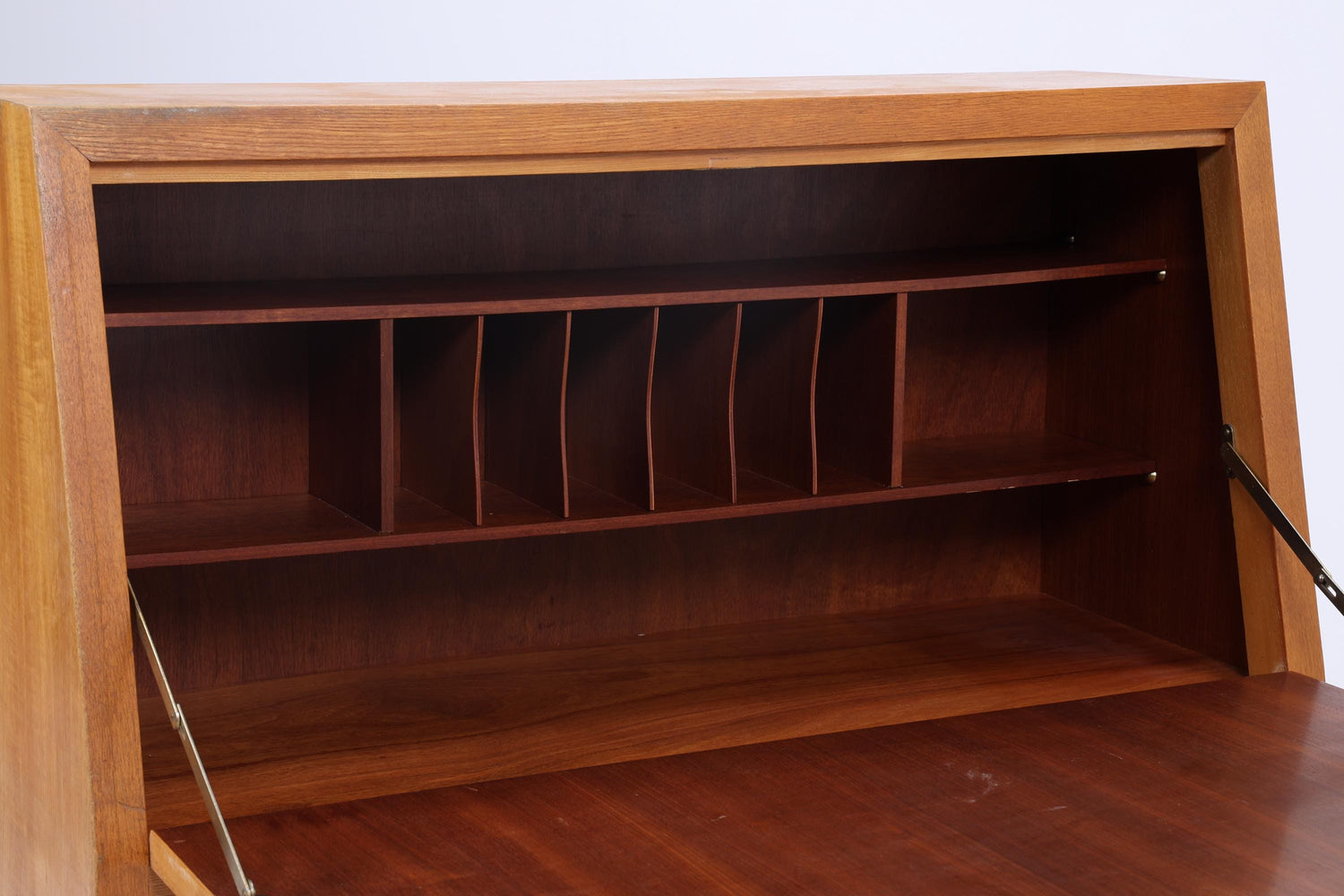 Vintage Musterring Sekretär aus Esche | Mid Century Schreibtisch Schrank Arbeitstisch Retro Holz Aufbewahrung 50er Jahre