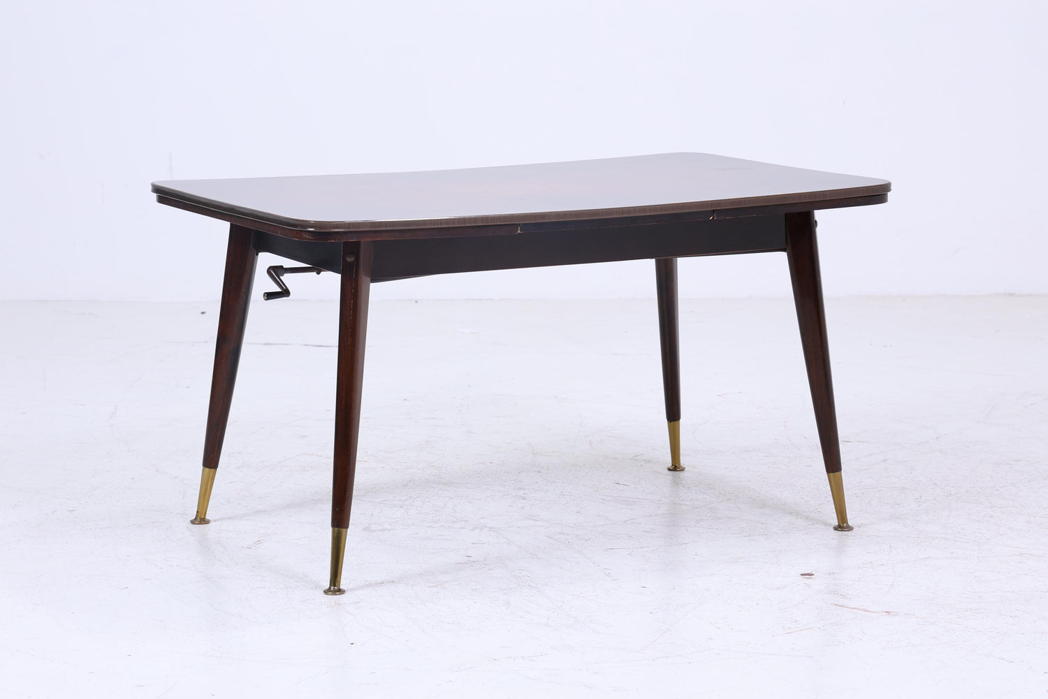 Vintage Kurbeltisch 60er Jahre | Mid Century ausziehbarer Esstisch Resopal im Hochglanz Stil Couchtisch Tisch Retro 70er