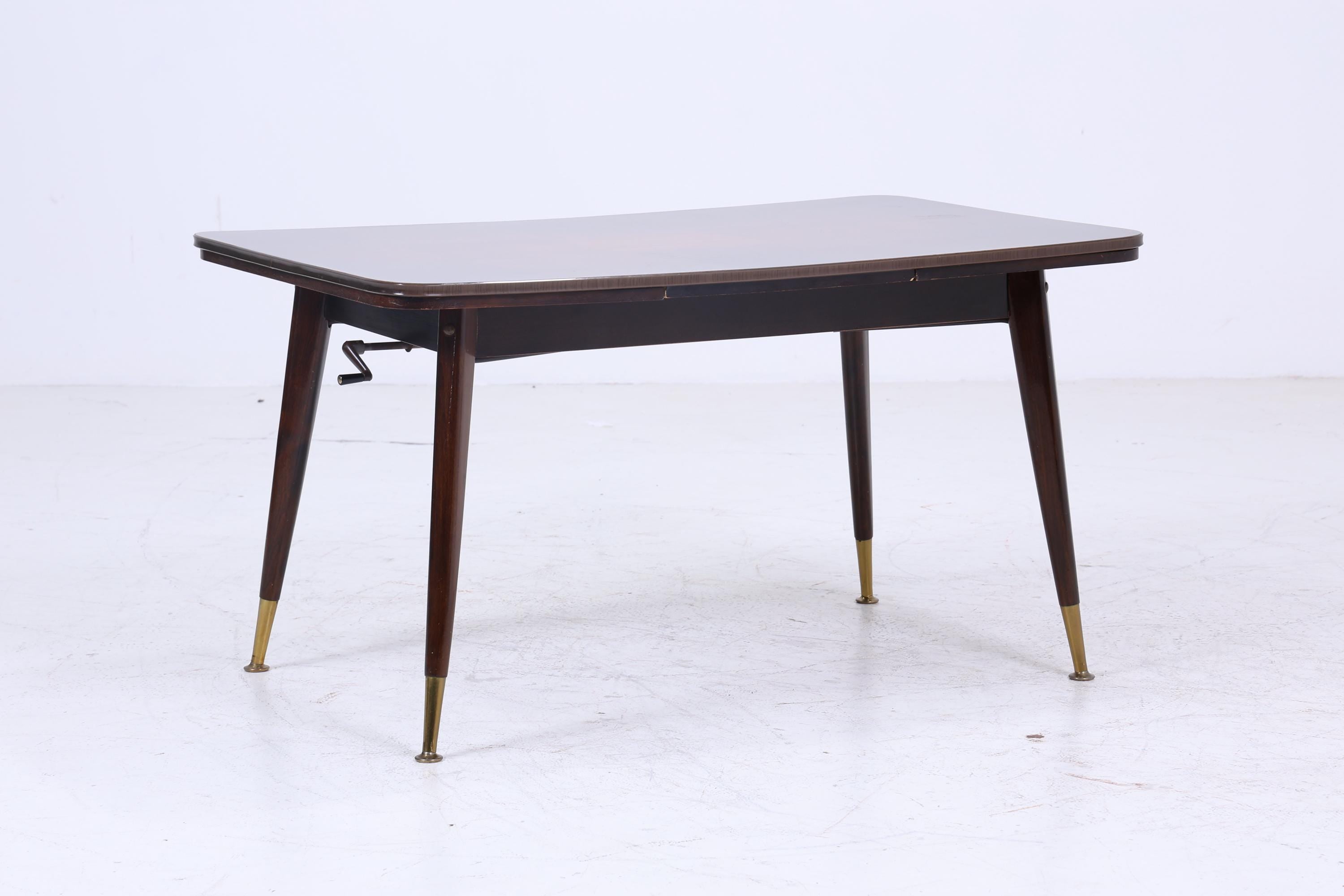 Vintage Kurbeltisch 60er Jahre | Mid Century ausziehbarer Esstisch Resopal im Hochglanz Stil Couchtisch Tisch Retro 70er