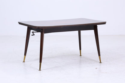 Vintage Kurbeltisch 60er Jahre | Mid Century ausziehbarer Esstisch Resopal im Hochglanz Stil Couchtisch Tisch Retro 70er