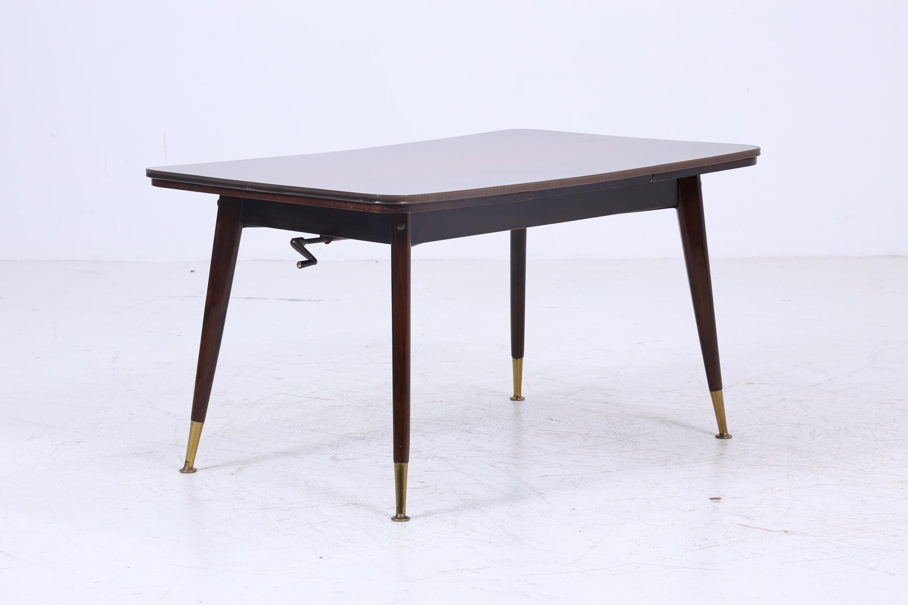 Vintage Kurbeltisch 60er Jahre | Mid Century ausziehbarer Esstisch Resopal im Hochglanz Stil Couchtisch Tisch Retro 70er