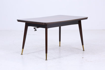 Vintage Kurbeltisch 60er Jahre | Mid Century ausziehbarer Esstisch Resopal im Hochglanz Stil Couchtisch Tisch Retro 70er