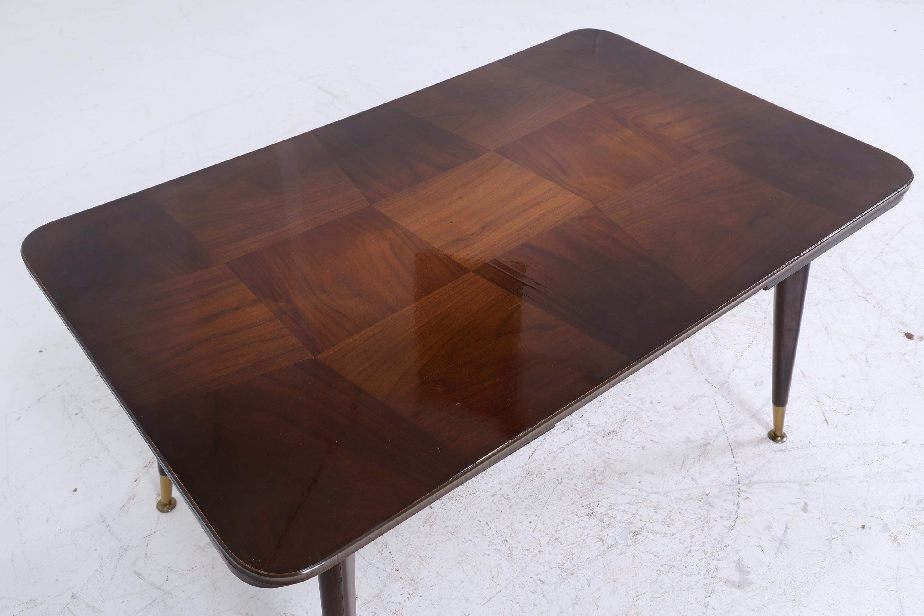 Vintage Kurbeltisch 60er Jahre | Mid Century ausziehbarer Esstisch Resopal im Hochglanz Stil Couchtisch Tisch Retro 70er