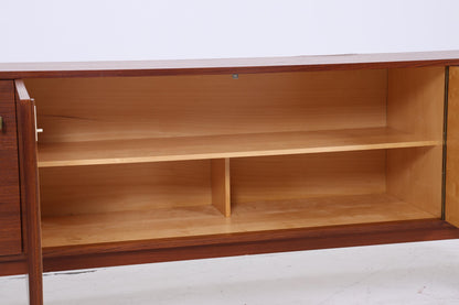 Vintage Teak Sideboard 60er Jahre | Mid Century TV Board mit Schubladen &amp; Fächern Retro Holz Aufbewahrung
