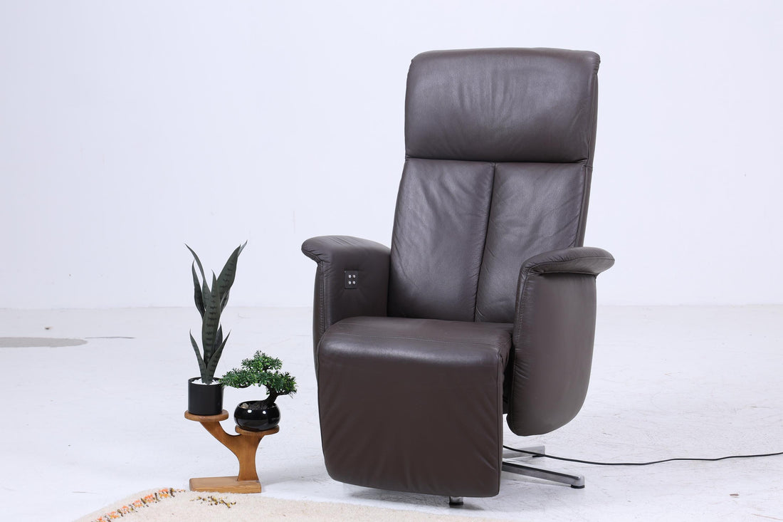 Vintage Ewald Schillig Fernsehsessel Modell Moviestar | Retro Relaxsessel mit Armlehnen | Mid Century Lounge Chair aus Leder