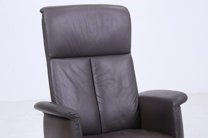 Vintage Ewald Schillig Fernsehsessel Modell Moviestar | Retro Relaxsessel mit Armlehnen | Mid Century Lounge Chair aus Leder