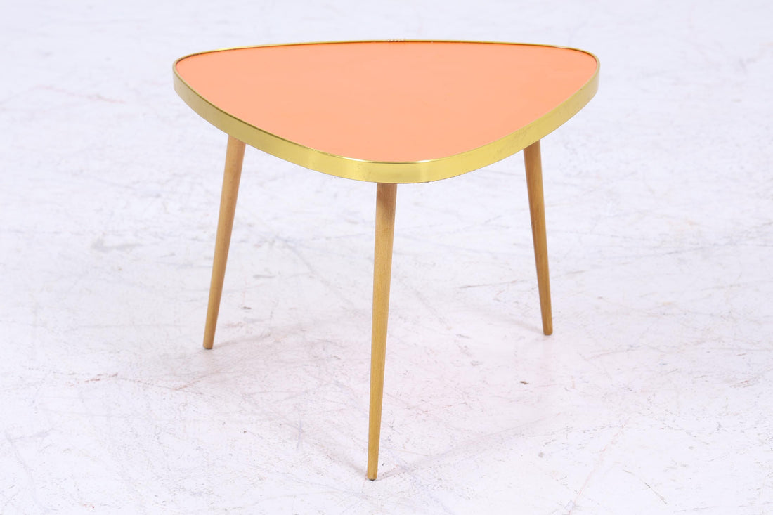 Vintage Blumentisch | Mid Century Nierentisch | Beistelltische Orange 60er Jahre