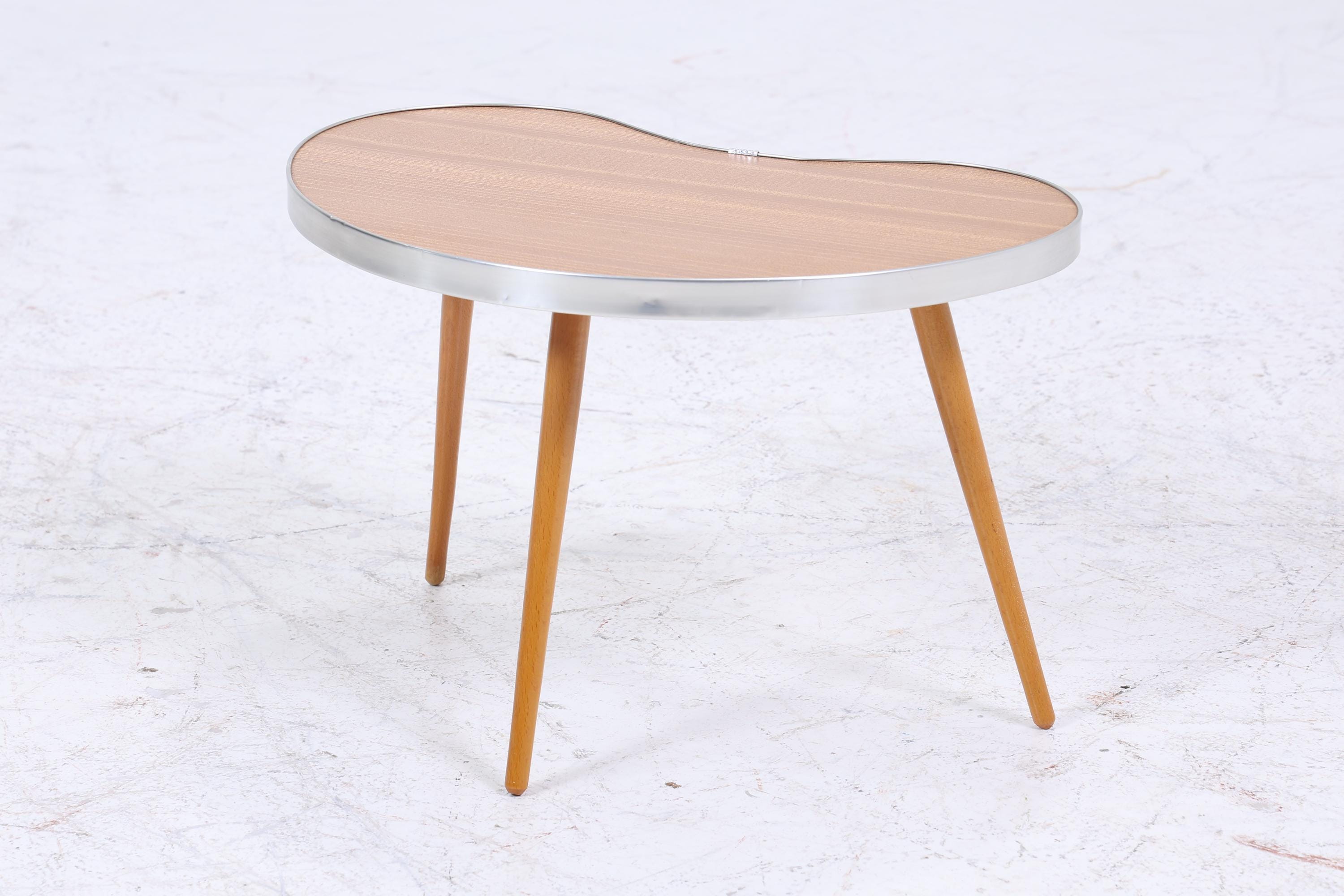 Vintage Nierentisch | Mid Century Blumentisch | Beistelltische Olivgrün 60er Jahre