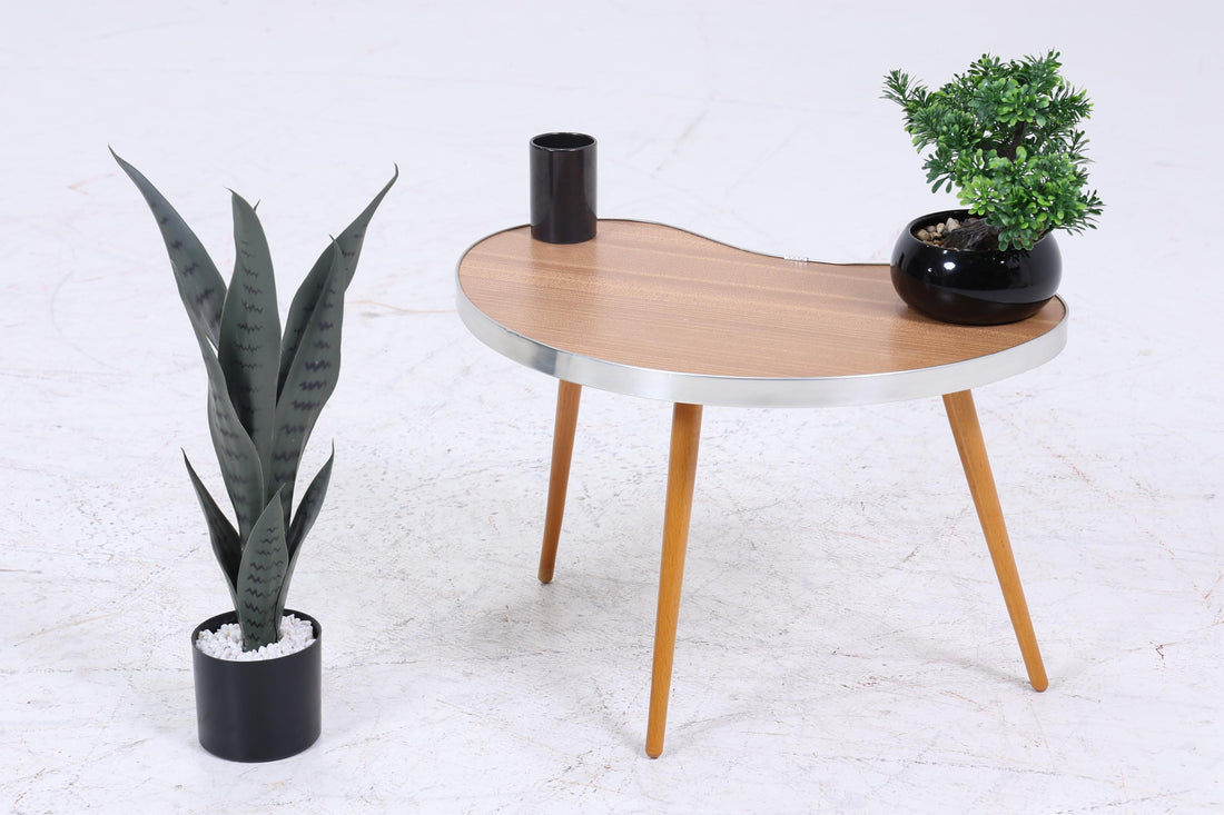 Vintage Nierentisch | Mid Century Blumentisch | Beistelltische Olivgrün 60er Jahre