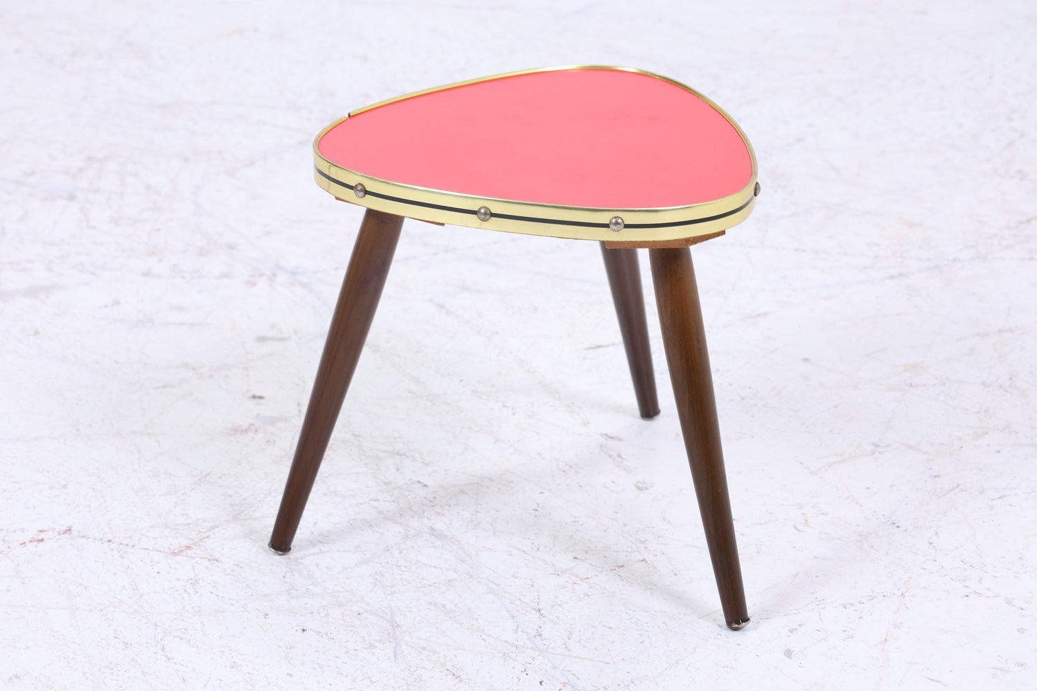 Vintage Blumentisch | Mid Century Nierentisch | Beistelltische Rot 60er Jahre