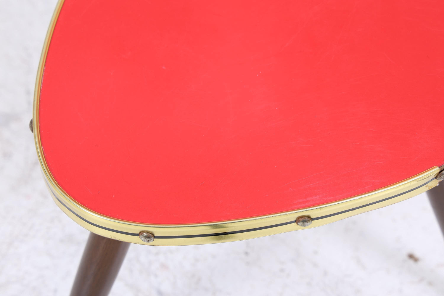 Vintage Blumentisch | Mid Century Nierentisch | Beistelltische Rot 60er Jahre
