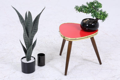 Vintage Blumentisch | Mid Century Nierentisch | Beistelltische Rot 60er Jahre