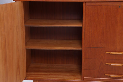 Vintage Teak Highboard 60er Jahre | Mid Century Sideboard Schubladen Schrank Holz Aufbewahrung