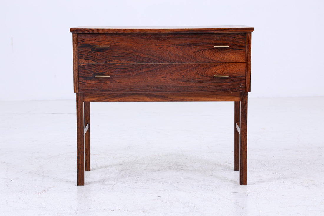 Vintage Schubladen Kommode | Mid Century Schubladen Nachttsich | Retro 60er Jahre Palisander Aufbewahrung