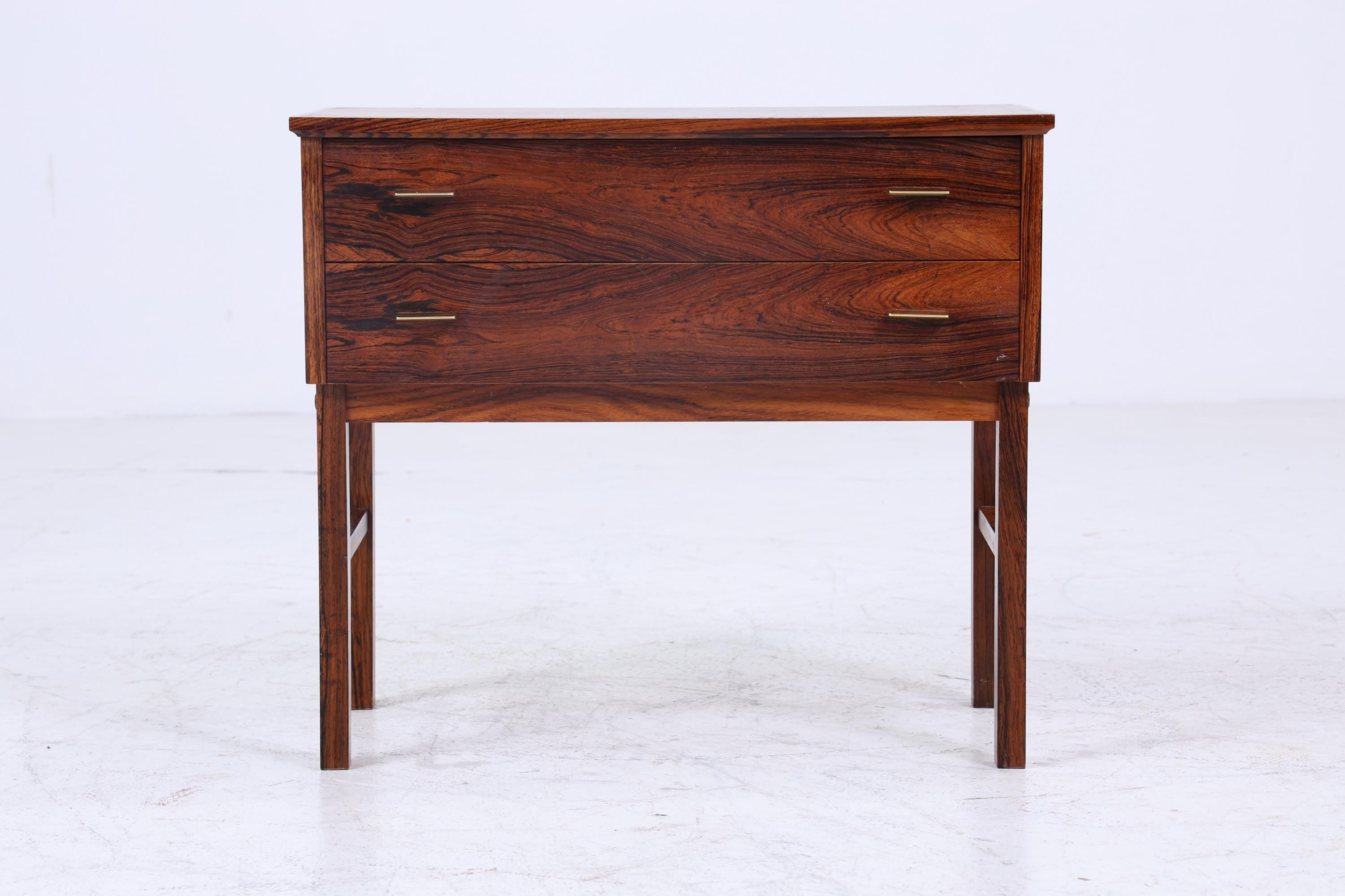 Vintage Schubladen Kommode | Mid Century Schubladen Nachttsich | Retro 60er Jahre Palisander Aufbewahrung