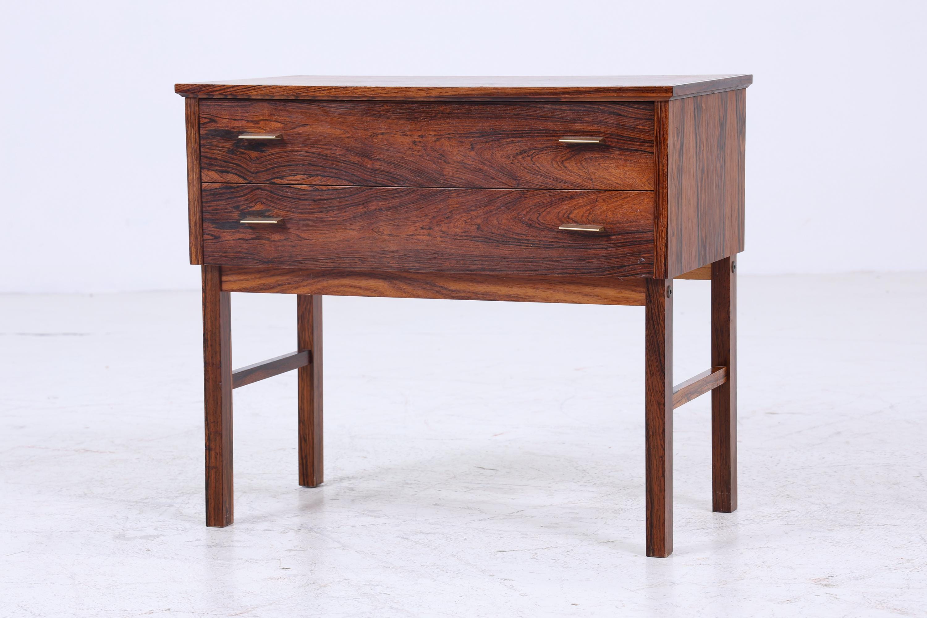 Vintage Schubladen Kommode | Mid Century Schubladen Nachttsich | Retro 60er Jahre Palisander Aufbewahrung